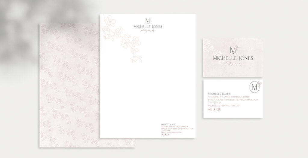Bespoke floral stationery design for Michelle Jones Photography.